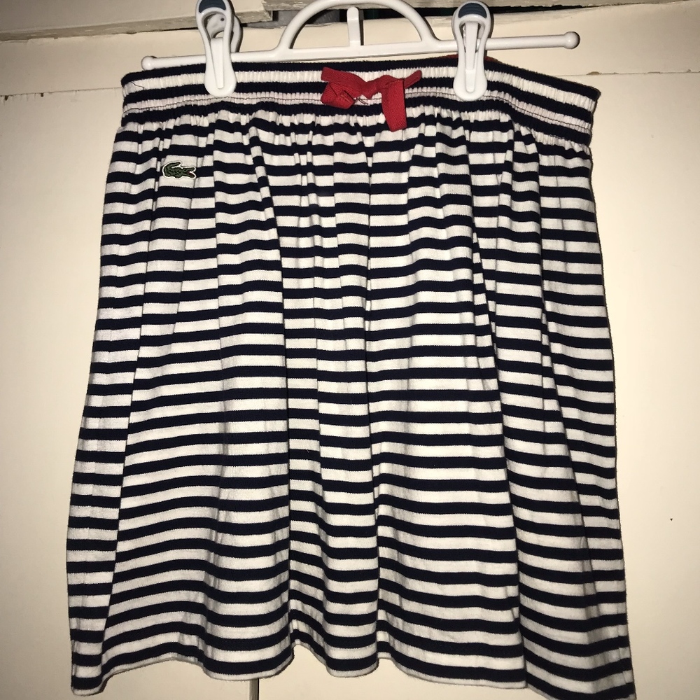 Lacoste navy/black and white striped skirt